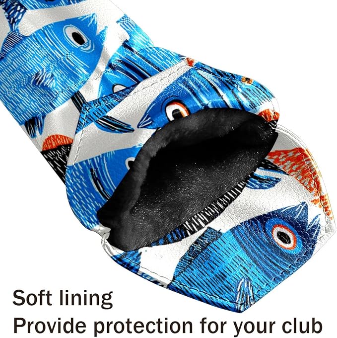 Funny Butterfly Colorful Golf Head Covers for Driver, Fairway, Hybrid & 3 Wood Premium PU Leather with Soft Velvet Lining Waterproof & Scratch-Resistant Unique Golf Gift for Men & Women