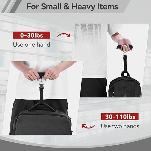 Luggage Scale, Dr.meter Luggage Weight Scale Backlight LCD Display PS02 110lb/50kg Electronic Balance Digital Postal Travel Accessories with Rubber Paint Handle Temperature Sensor, Red