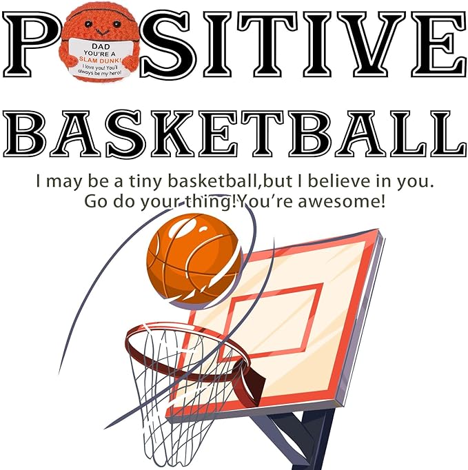Mini Handmade Crochet Basketball for Dad from Daughter, Son or Wife, Cool Christmas & Birthday Present for Dad Father Daddy New Dads, Stocking Stuffer Ideas