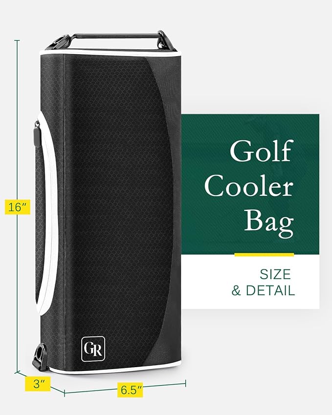 Golf Cooler Bag with Ice Packs - Golf Gifts for Men Fits in Golf Bags Golf Accessories Fathers Day Dad Gifts from Daughter Son Wife - Keeps 6 Beer Cans or 2 Wine Bottles Cold for Hours