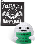 AICase Golf Gifts Funny Positive Golf Ball Crochet Gag Gift Ideas with Golf Towel, Cool Stuff Golf Accessories for Men, Women, Golfers, Dad, Fathers, Coworkers, Friends, Christmas, Birthday