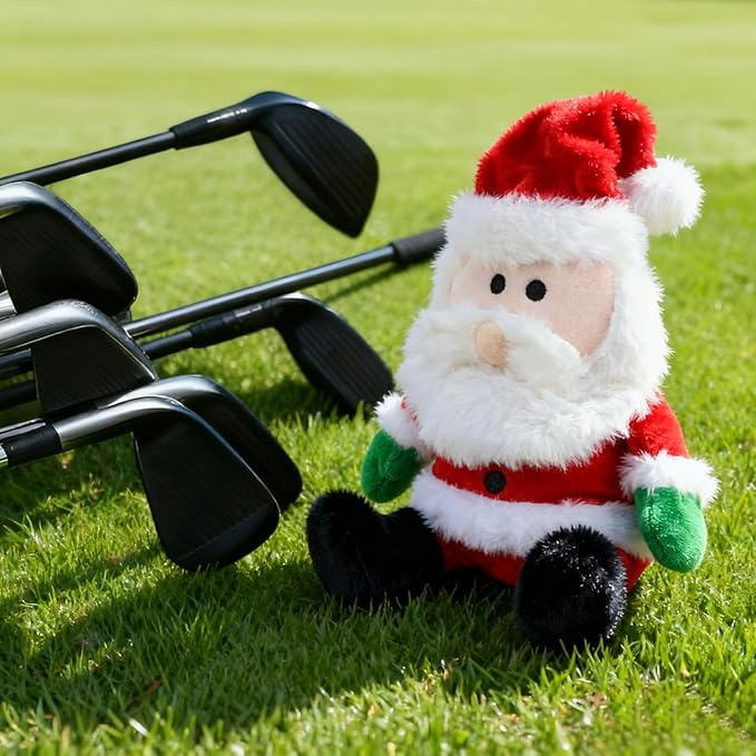 Christmas Golf Club Covers, Fun Plush Headcovers with Soft Protection for Fairway Wood Clubs, Festive Golf Gift for Men and Women