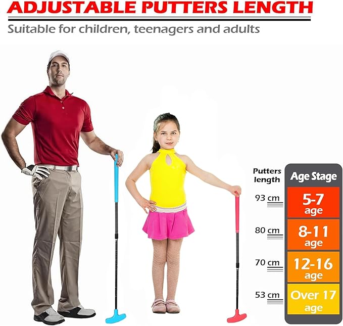 THIODOON Golf Putters for Men and Women Two-Way Kids Putter Mini Golf Putter for Right or Left Handed Golfers Adjustable Length Golf Putter Suitable for Children, Teenagers and Adults