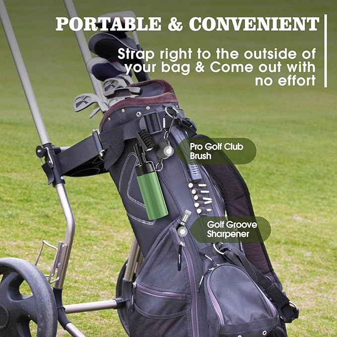Pro Golf Club Cleaner Brush with Golf Groove Sharpener Tool Suitable for U & V-Grooves 8 Inches Golf Water Brush with Retractable Clip Hold 5oz of Water Perfect Golf Accessories for Men/Women