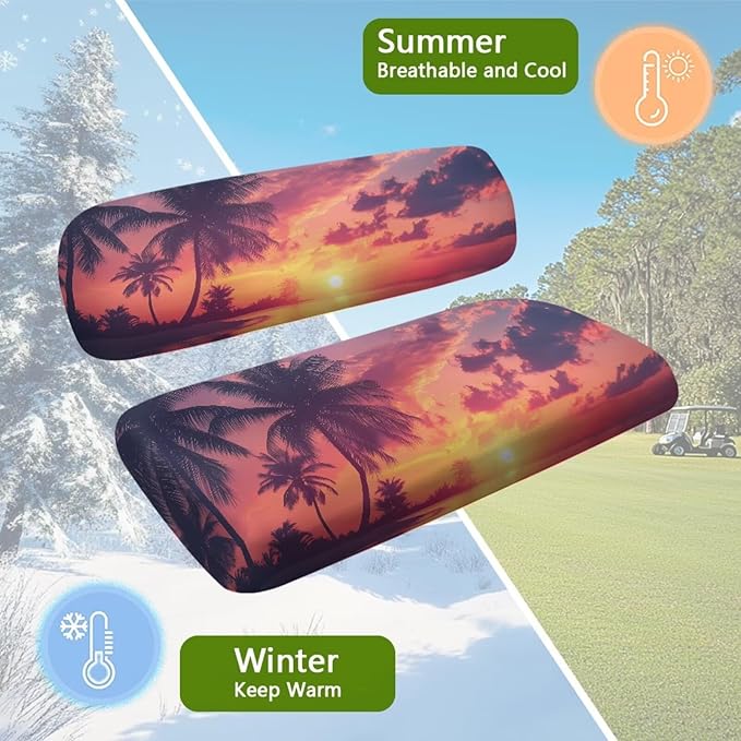 Fashion Print Golf Cart Seat Covers 2 Passenger Golf Cart Backrest Cover Golf Cart Seat Towel Gift for Friends