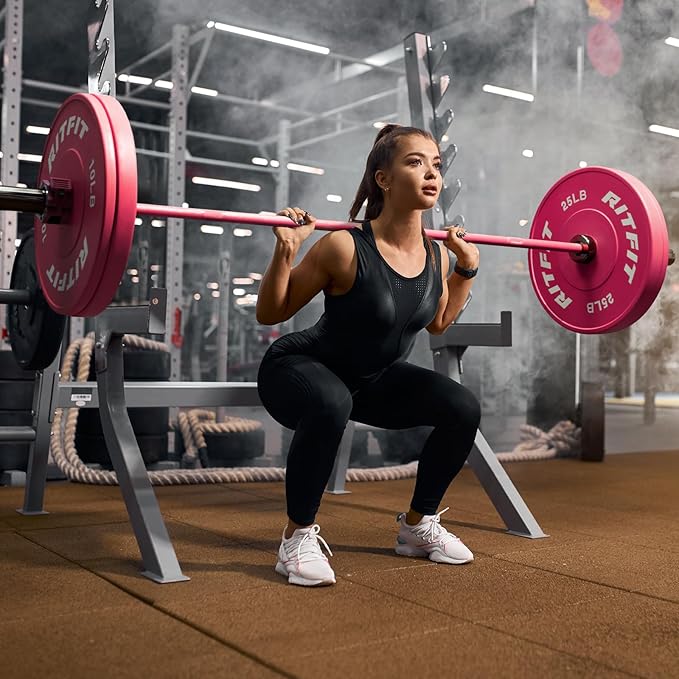 RITFIT 7FT Olympic Barbell for Strength and Weightlifting Training - 2 Inch Olympic Bar for Squat, Deadlift, Bench Press, Curl, Overhead Press - 500lbs/1000lbs/1500lbs Capacity