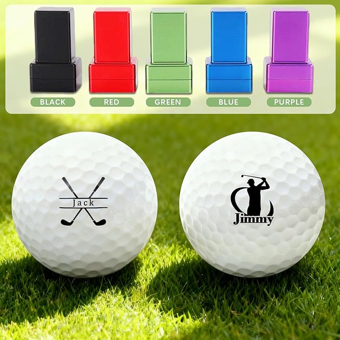 QYH Golf Ball Stamp Personalized - Custom Name Golf Ball Marker Stamp 5 Color Options Christmas Father's Birthday Gift Golf Accessories for Men