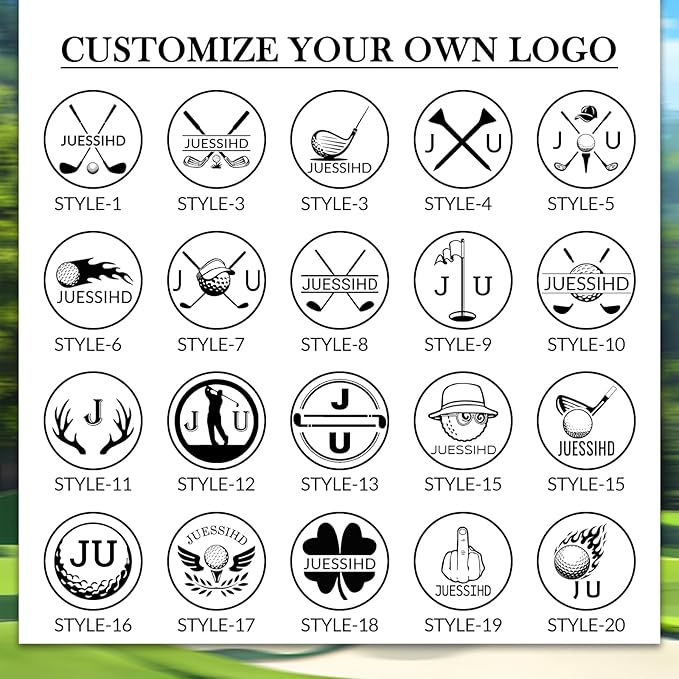 Custom Golf Ball Stamp Marker, Personalized Monogram Logo & Name Marker with Durable Waterproof Ink, Reusable Stamper for Men Golfer & Dad Husband Gifts, Unique for Retirement, Birthday, Party