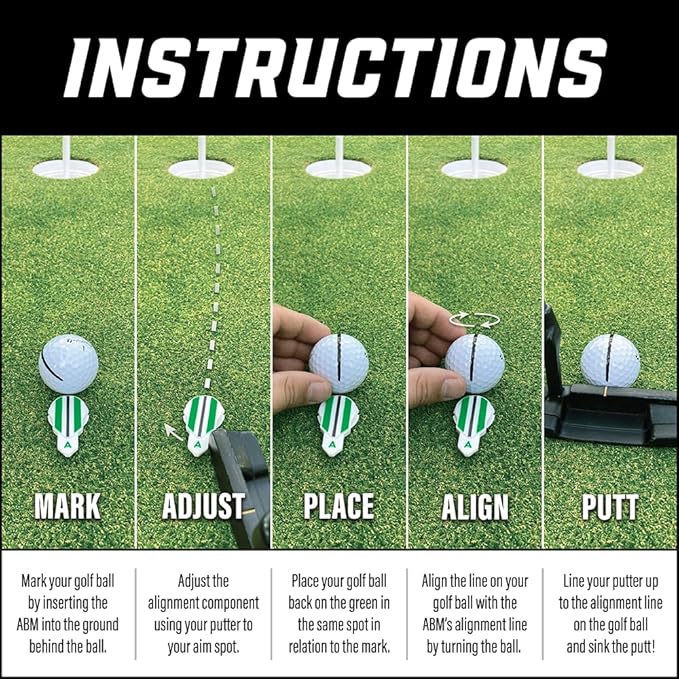 Putting Alignment Aid Tool - Golf Ball Marker - Rotate to Aim - Golf Gift Accessory for Men & Women Golfers - USGA Compliant