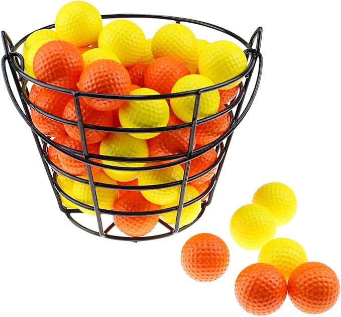 Crestgolf 2PCS Stainless Metal Golf Basket Golf Ball Container Ball Bucket