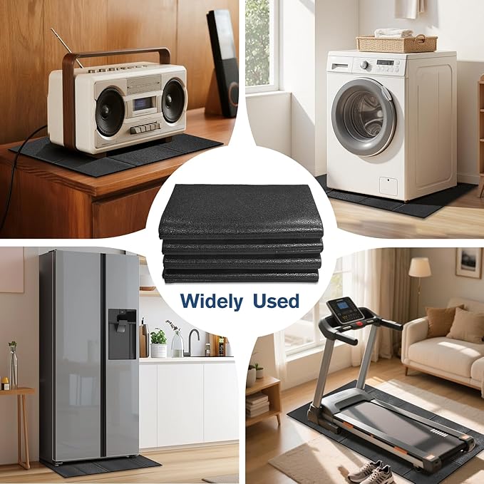 Washer Dryer Anti-Vibration Mat 62.9 * 29.5 Inches Foldable Rubber Mat for Washing Machine Dryer Waterproof Noise Reducing Pads Non-Slip Shockproof Mat for Floor Protection