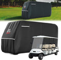 KEMIMOTO 600D Waterproof Golf Cart Cover, Universal Heavy Duty Large 8-Seater Golf Cart Rain Cover with Storage Bag Compatible with EZGO Club Car 6+2/8 Passenger, Black