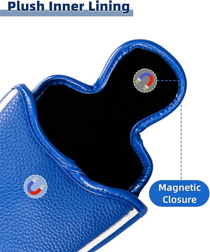 Golf Club Headcover Poker Element Embroidery Design Magnetic Closure Elegant Premium PU Leather Driver Fairway Wood Hybrid Blade Mallet Putter Cover Wood Head Cover