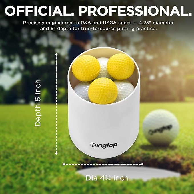 KINGTOP Golf Hole Cup – Fit PGA/USGA Regulations, Golf Accessories for Backyard Practice Putting Green, 4 Inches and 6 Inches Available