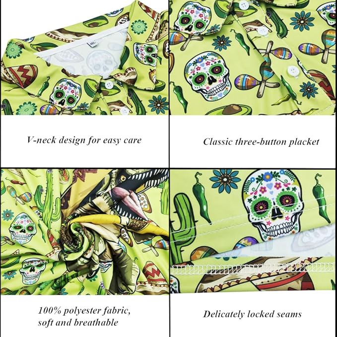 Men's Long Sleeve Golf Shirt Quick Dry 3 Button Work Fishing Outdoor Casual Collar Shirt