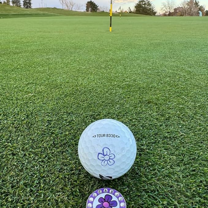 Bling Golf Ball Marker Hat Clip | Magnetic Ball Marker for Women | Stylish Golf Hat Clip Ball Marker for Female Golfers Fun Gift Idea with Strong Magnet for Hat, Visor, Golf Accessories