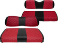 Golf Cart Seat Covers Front and Rear Waterproof and Sun Resistant Marine Grade Vinyl Leather Seat Cover Accessories for Club Car DS 2000.5-up, Deep Red(4PCS)