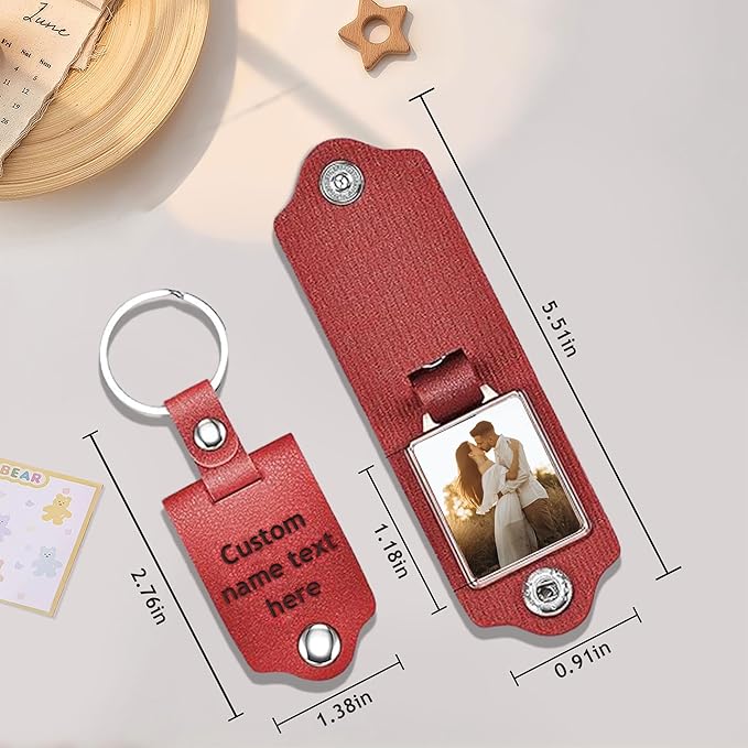 Custom Keychains with Picture Personalized Photo Logo Text Customized Key Chain for Boyfriend Dad Men Women Gifts