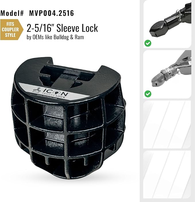 Altor ICON Trailer Lock for 2-5/16 inch couplers | Secures high Value Utility Trailers/Travel Trailers/RV/Boat/Toy Haulers