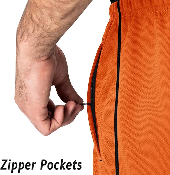 MAGNIVIT Men's Lightweight Sweatpants Loose Fit Open Bottom Mesh Athletic Pants with Zipper Pockets