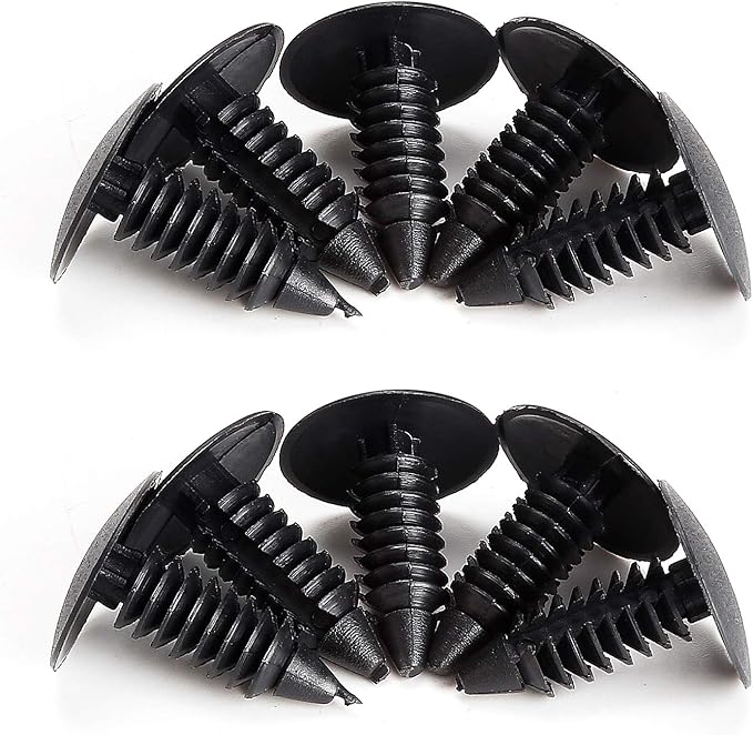 10L0L Universal Plastic Rivets for EZGO Club Car Yamaha Golf Cart, Auto Body Fastener Push Pin Screw Panel Fixings Clips Black