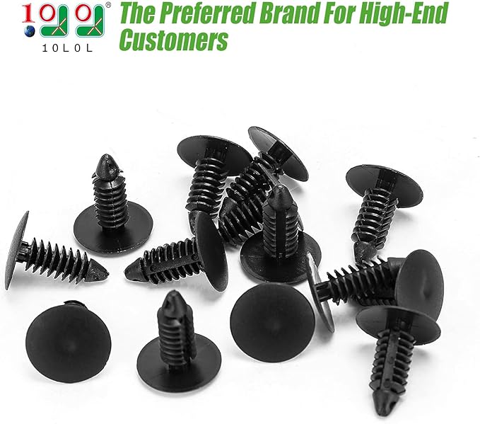 10L0L Universal Plastic Rivets for EZGO Club Car Yamaha Golf Cart, Auto Body Fastener Push Pin Screw Panel Fixings Clips Black