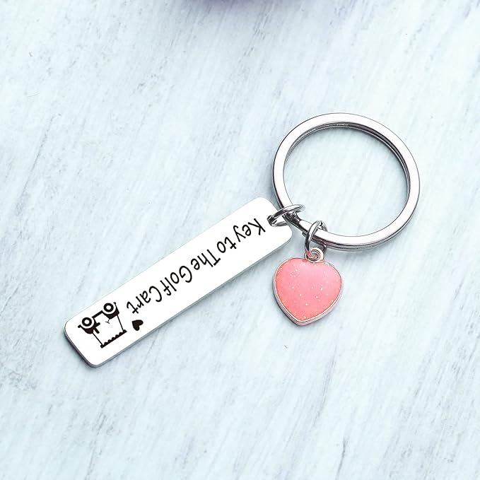 ZNOSVEI Bundle – 2 Items: Golf Keychain and 8Ball Keychain, Golfing Lover Gifts For Golf Cart Keyring For Golfer Jewelry, Billiards Gifts For 8Ball Player Keyring Billiards Ball Charm Jewelry