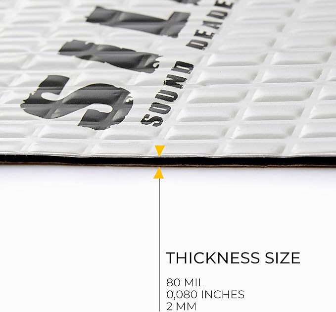 Siless 80 mil (2mm) 18 sqft (1.7 sqm) Car Sound Deadening mat - Butyl Automotive Sound Deadener - Noise Insulation and Vibration Dampening Material (18 sqft)