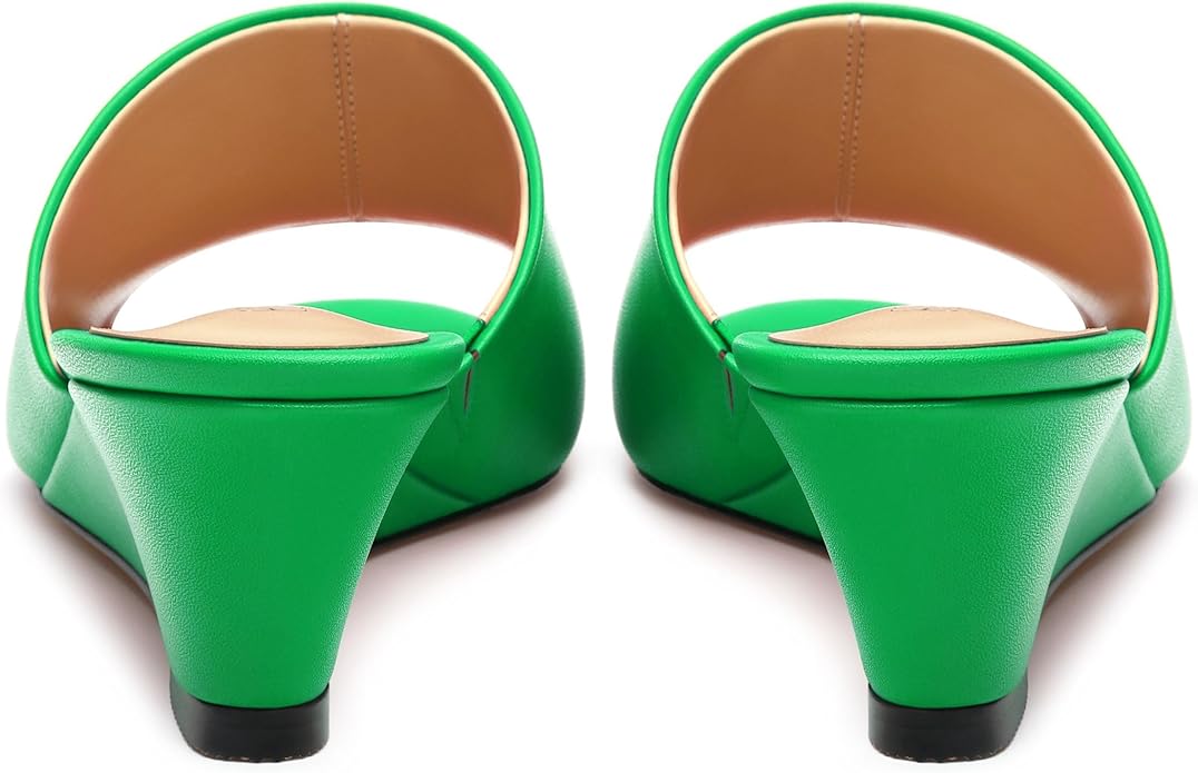 Wedge Sandals for Women Open Toe Wedge Heels Womens Matte High Heel Sandal Round Toe Heeled Wedge Sandals Slip on Casual shoes 2 inch