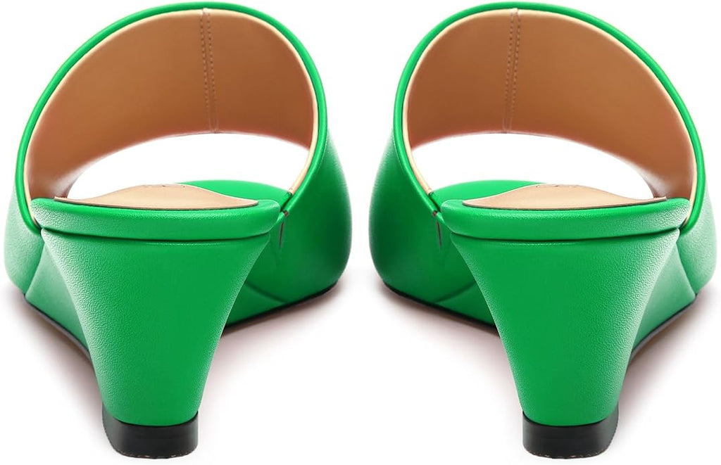Wedge Sandals for Women Open Toe Wedge Heels Womens Matte High Heel Sandal Round Toe Heeled Wedge Sandals Slip on Casual shoes 2 inch