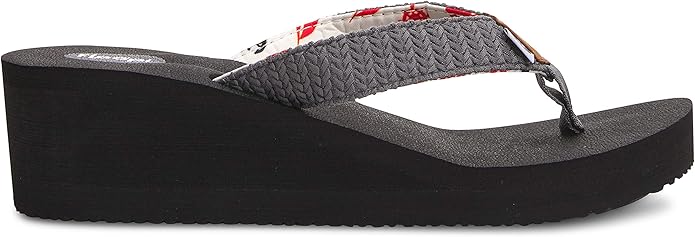 Floopi High Heel Wedge Sandals for Women-Comfort Yoga Mat Footbed for Support, Flip Flop Thong Platforms for Summer