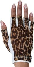 Animal Print Solar Tan Fashion Half Glove | UV Protection SPF 10, Breathable & Stylish, Tan-Through Solar Fabric