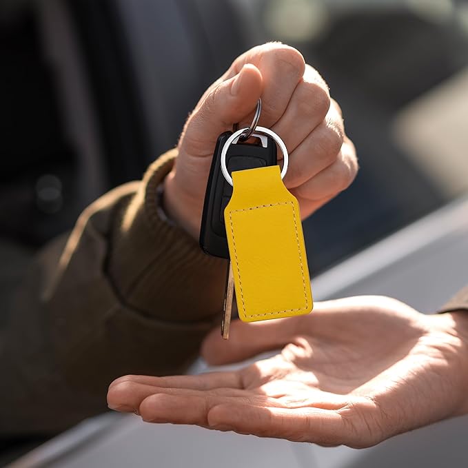 LaserGram Rectangle Keychain, Coat of Arms Germany, Personalized Engraving Included (Yellow)