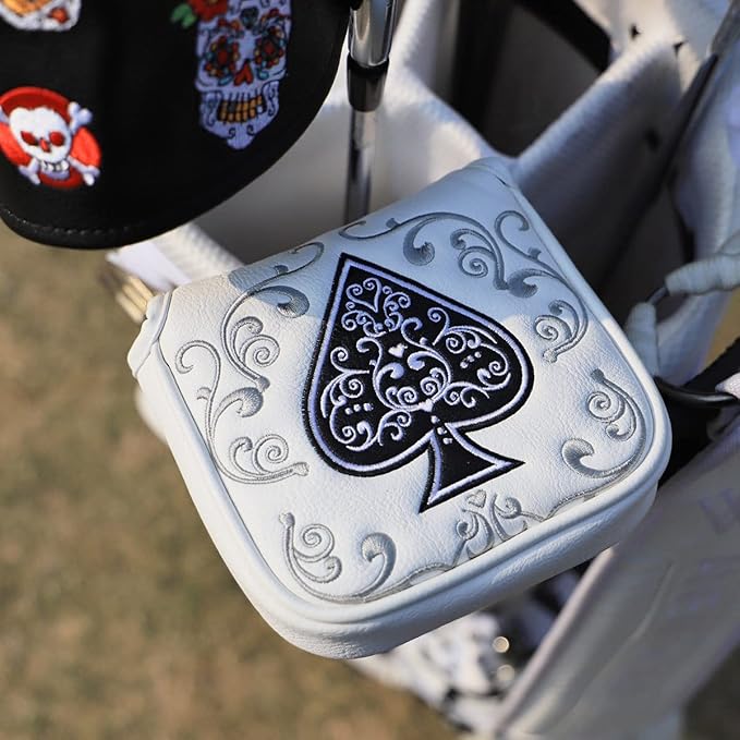 Golf Mallet Putter Cover, Golf Club Cover with Strong Magnetic Closure, PU Leather Waterproof Golf Putter Cover Golf Accessories