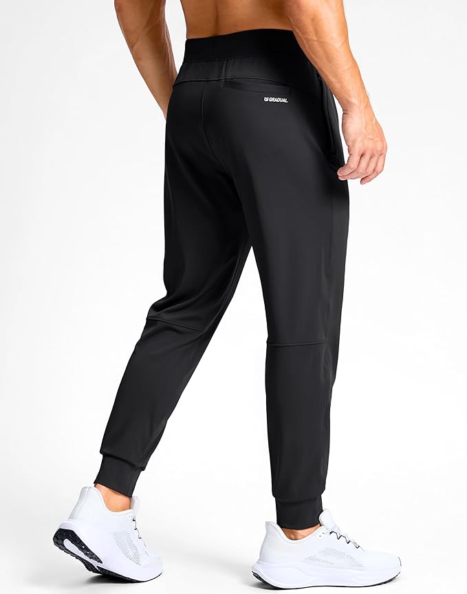 G Gradual Men's Golf Joggers Pants with Zipper Pockets Stretch Sweatpants Slim Fit Track Pants Joggers for Men Work Running