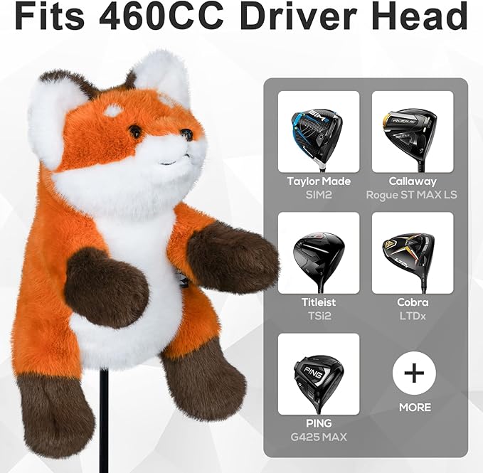 Golf Club Driver Headcovers Funny Animals Elephant Bear Driver Head Cover fits up to 460cc Driver Clube Head Great Gift Idea for Men Women Who Love Golf Also for Kids (Bear)
