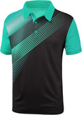 JACKETOWN Mens Polo Shirts Short Sleeve Print Dry Fit Performance Moisture Wicking Casual Collared Golf Shirts