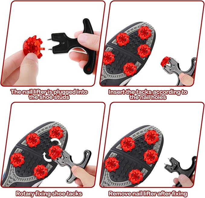 31 Pcs Golf Spikes Set with 30 Golf Cleats Replacement and Black Cleats Spanner for Shoes Metal Thread Screw 6 mm Dia Spike Tool Accessories for Lawn Outdoor Cricket Shoe Player Lover