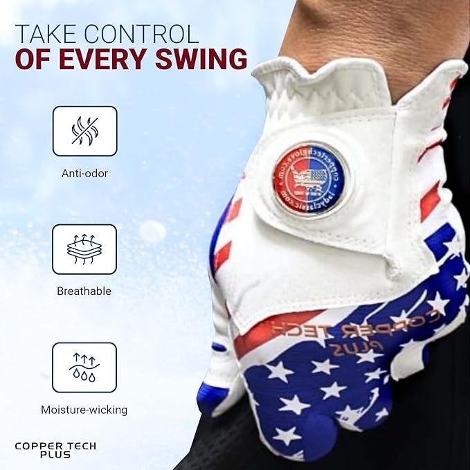 Men's Right and Left Handed Golfers Golf Glove – Advanced Compression for Muscle Support, Joint Relief Gloves – USA