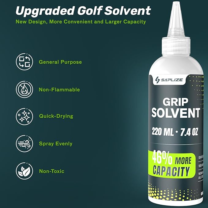 SAPLIZE Professional Golf Grip Kits for Regripping– Optional 5oz/7.4oz Grip Solvent, Pro/Standard Hook Blade, 15/30 Grip Tapes and Rubber Vise Clamp