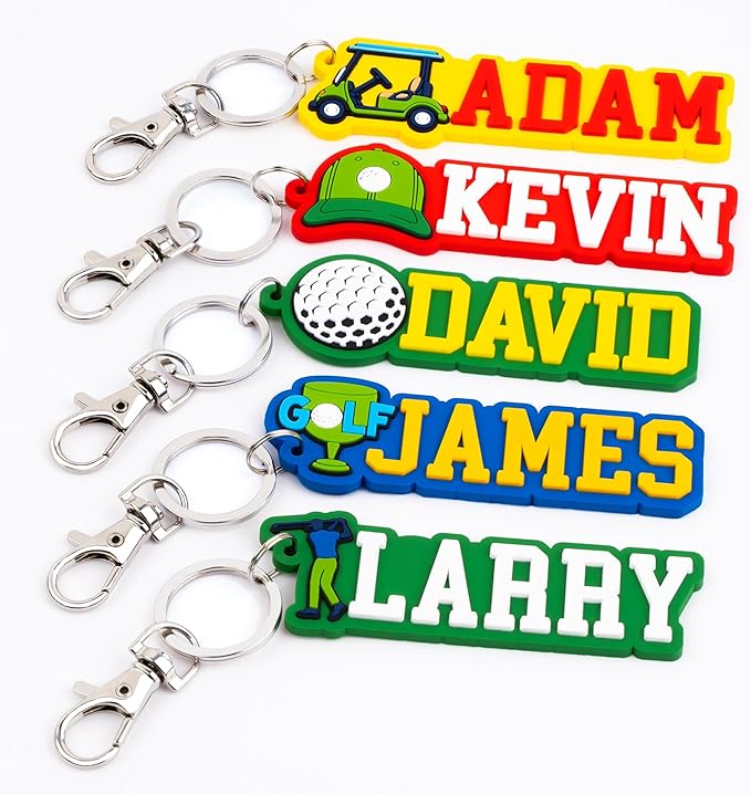 Personalized Sports Golf Keychain – Custom Name Tag, Bag Tag, Luggage Tag – Gift for Kids, Coaches, Teams