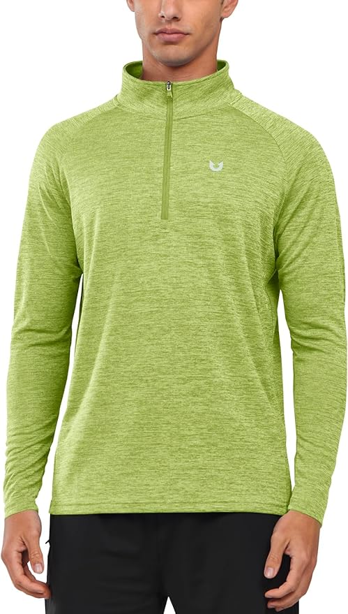NORTHYARD Quarter Zip Pullover Men Running Shirt Long Sleeve Moisture Wicking Quick Dry Athletic Workout Shirts