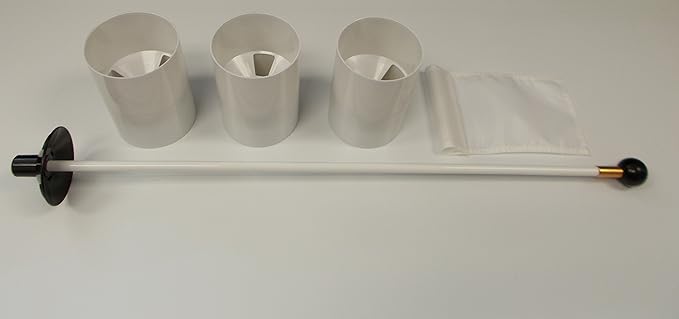 Golf Practice Putting Green - Natural or Synthetic - Accessory Kit - (3) Bright White Plastic 6" Deep Regulation Cups + (1) White Jr Flag + (1) 30" Fiberglass Pin Marker with Ball Lifter Disk