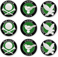 PinMart’s Mix Bundle Pack of 9 Golf Ball Markers - Golf Accessories for Men and Women – United States Eagle and American Flag Magnetic Ball Markers Set of 9