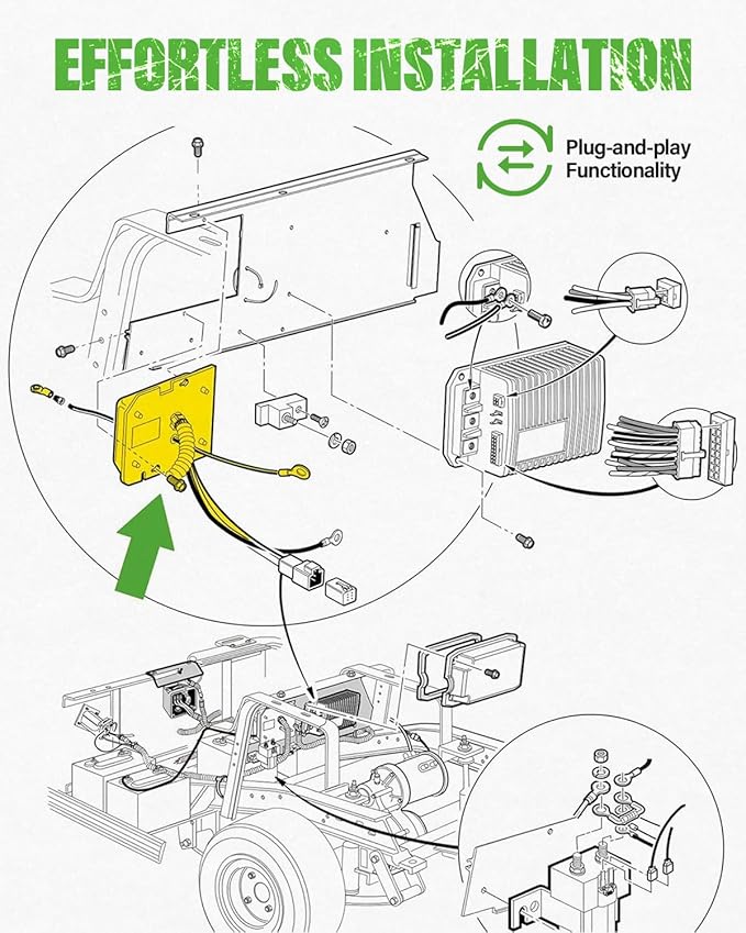 102511001 Golf Cart On Board Computer for Club Car 48V 2004-2015 Precedent, Replacement OBC for Power Control and Battery Charge, Golf Carts Onboard Computer