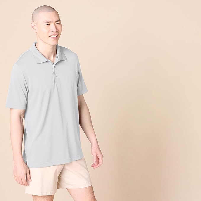 Amazon Essentials Mens Golf Polo Shirt, Moisture-Wicking Quick Dry, Short Sleeve