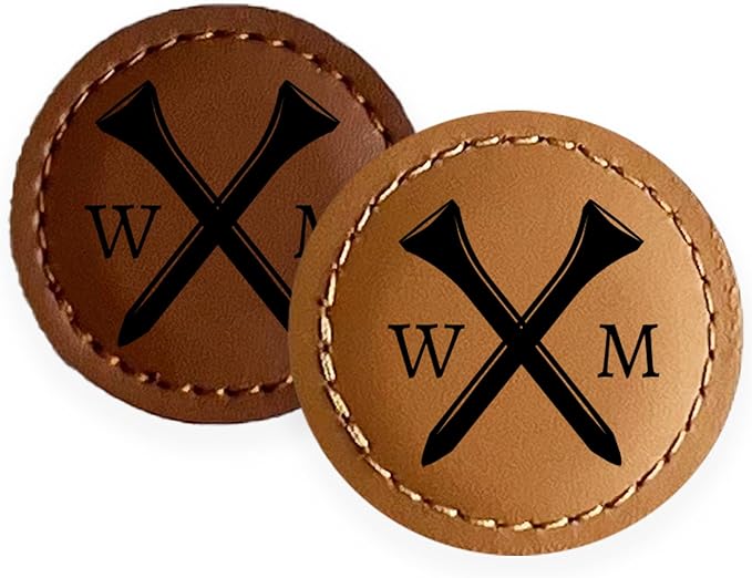 Premium Custom Golf Wedding Gift | Laser Engraved Magnetic Vegan Leather Golf Ball Marker | Golfers Mother's Day | Small USA Business | Golf Marker for Events Tournaments