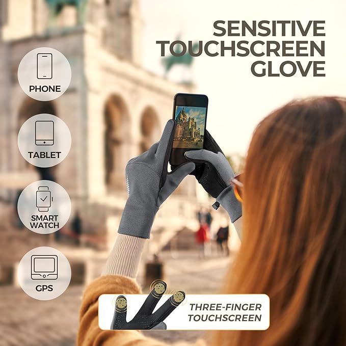 SIMARI Winter Gloves for Women, TouchScreen Water-Resistant Warm Thermal Gloves for Cold Weather, Running Hiking Driving