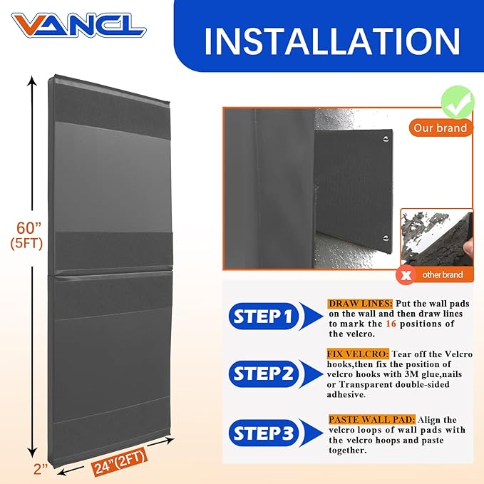 Gym Padding Wall Pads for Gym Wall Mats Basketball Wall Padding 2" Thick Foam Gym Wall Pad for Kids Wall Pad Protection, Waterproof Durable Wall Pads for Safety Colorful Wall Pad