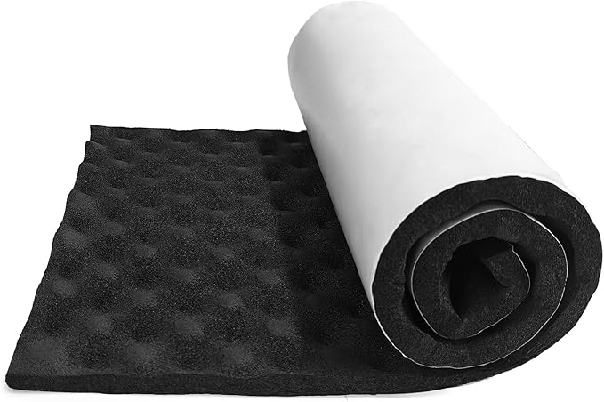 20mm Thick self-Adhesive Sound Acoustic Panels Wave Foam Proof Padding Soundproofing Eggcrate Design Car Heatproof Noise Deadener Mat for Studio, Walls, Doors, 33"x13" 3sqft